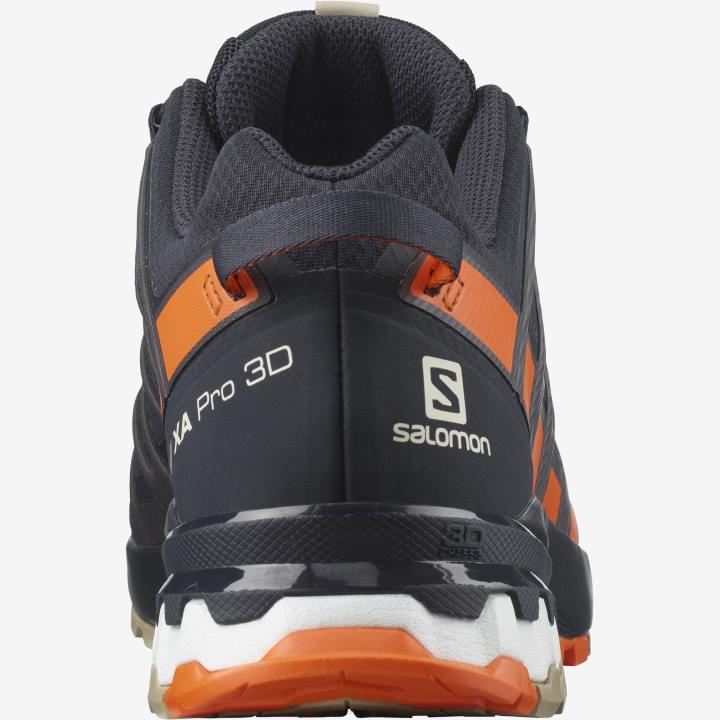 T8842825 Salomon éjszakai égbolt/vörös narancs/szafari xa pro 3d v8 gore-tex cipő férfi éjszakai égbolt vörös narancssárga szafari