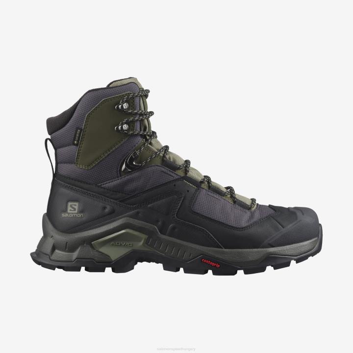 T884420 Salomon fekete / mély zuzmó zöld / olajbogyó éjszaka quest elem gore-tex férfi fekete