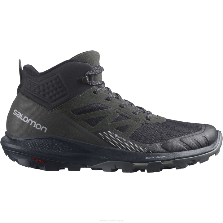 T884635 Salomon fekete-ében-vaníliás jég férfi túrabakancs, középen gore-tex fekete-ébenfa-vanília jég