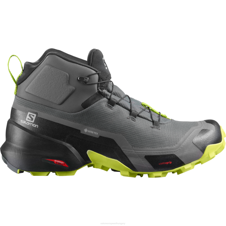 T884637 Salomon mágnes-fekete-lime lyukasztó férfi túrabakancs cross hike mid gore-tex mágnes-fekete-lime puncs
