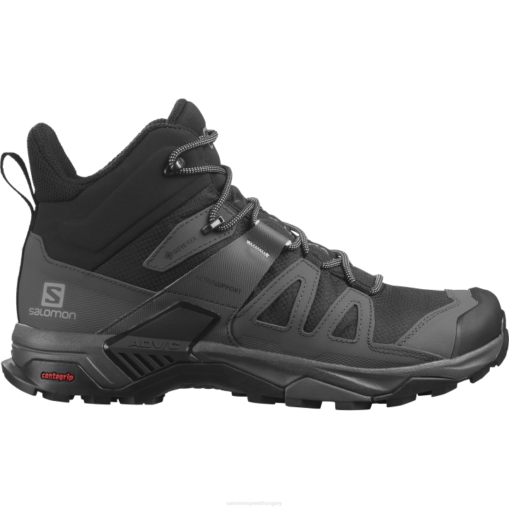 T884639 Salomon fekete-mágnes-gyöngykék férfi túrabakancs x ultra 4 mid gore-tex fekete-mágnes-gyöngykék