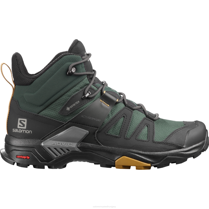 T884640 Salomon zöld oromzat-fekete-kömény férfi túrabakancs x ultra 4 mid gore-tex zöld oromzat-fekete-kömény