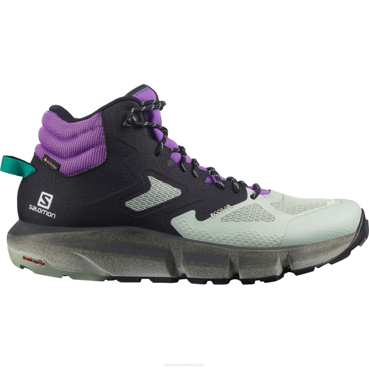 T884643 Salomon fekete-aqua szürke-királyi lila férfi túrabakancsok túra előrejelzése középső gore-tex fekete-szürke-királyi lila