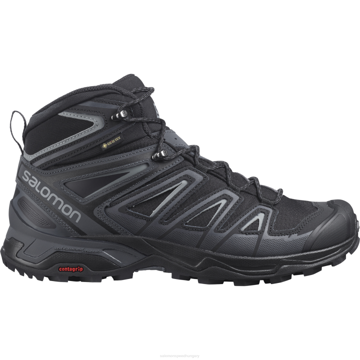 T884649 Salomon fekete-indiai tinta-emlékmű férfi túrabakancs x ultra 3 széles középső gore-tex fekete-indiai tinta