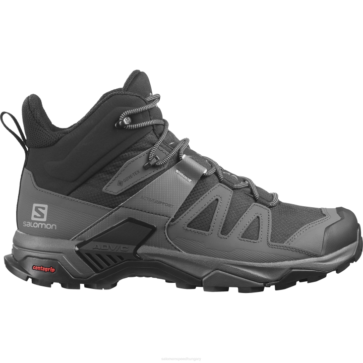 T884653 Salomon fekete-mágnes-gyöngykék férfi túrabakancs x ultra 4 közép széles gore-tex fekete-mágnes-gyöngykék