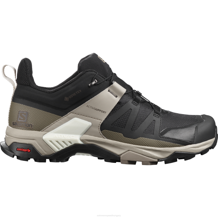T884663 Salomon fekete-szüreti khaki-vanília jég férfi túracipő x ultra 4 gore-tex fekete-vintage khaki-vanília jég