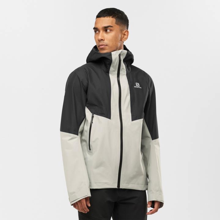 T8842842 Salomon fekete/kovácsoltvas körvonalú gore-tex hibrid kabát férfi fekete kovácsoltvas