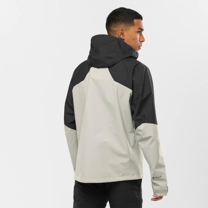 T8842842 Salomon fekete/kovácsoltvas körvonalú gore-tex hibrid kabát férfi fekete kovácsoltvas