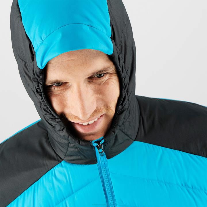 T8842847 Salomon korallzátony/fekete elengedhetetlen xwarm down kapucnis férfi korallzátony fekete