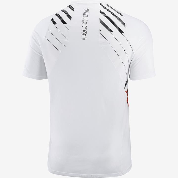 T8842867 Salomon fehér/tűzpiros/fekete sense aero ss póló férfi fehér tűzpiros fekete