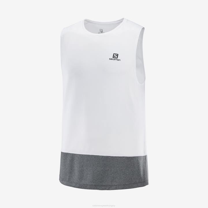 T8842882 Salomon fehér/fekete/hanga cross run tank férfi fehér fekete hanga