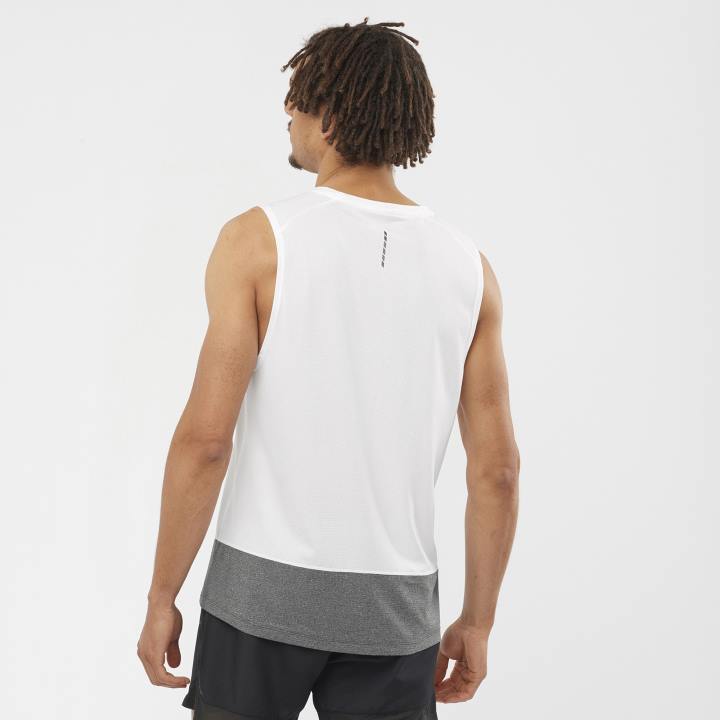 T8842882 Salomon fehér/fekete/hanga cross run tank férfi fehér fekete hanga