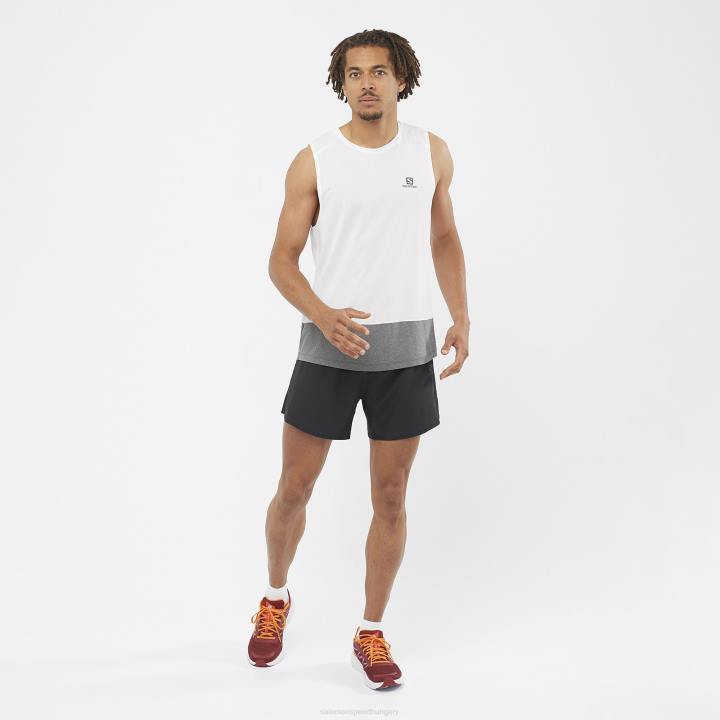 T8842882 Salomon fehér/fekete/hanga cross run tank férfi fehér fekete hanga