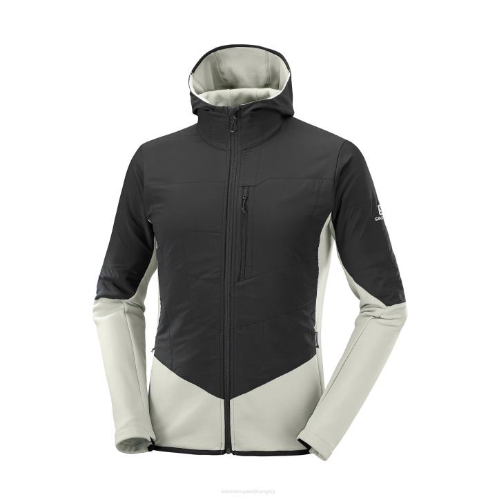 T8843133 Salomon fekete kovácsoltvas körvonala meleg hibrid kapucnis midlayer m fekete kovácsoltvas