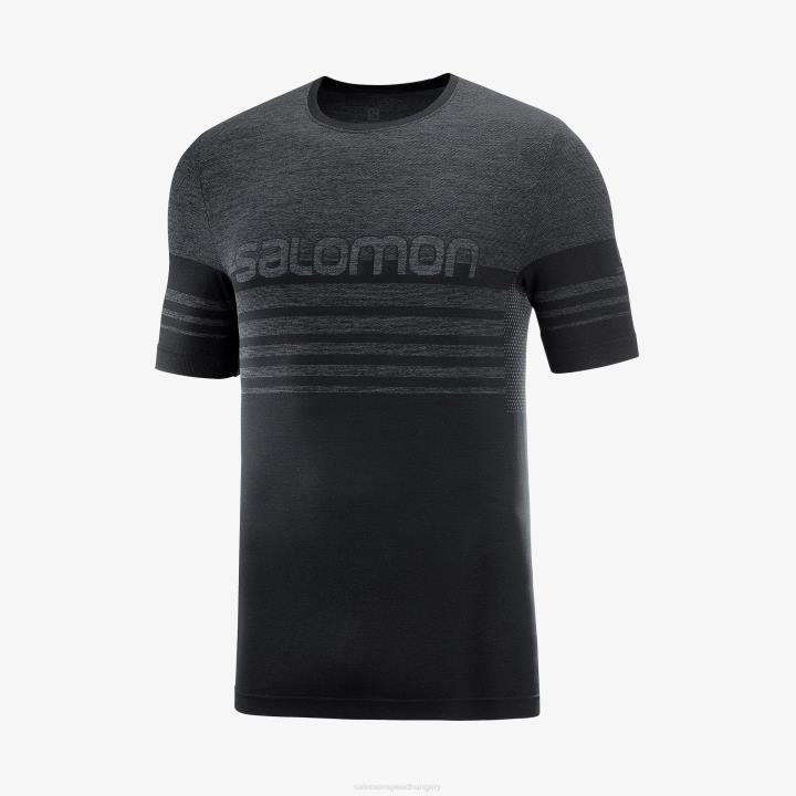 T8843143 Salomon fekete-hanga alapvető varrat nélküli ss tee m black-heather