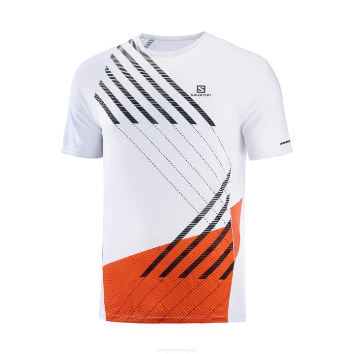 T8843148 Salomon fehér-tüzes vörös-fekete értelme aero ss tee m fehér-tüzes vörös-fekete