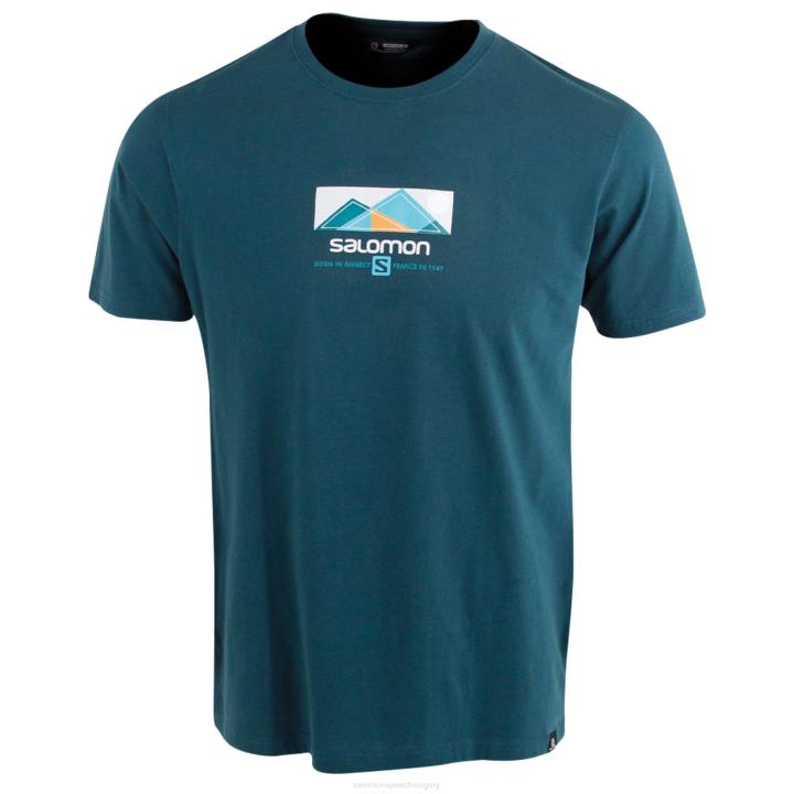 T8843159 Salomon mély kékeszöld minto ss tee m mély kékeszöld