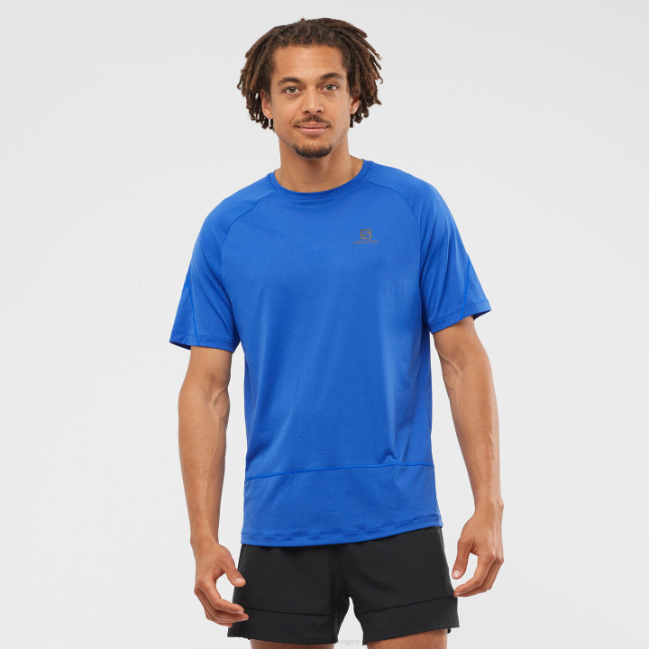 T884822 Salomon tengeri kék férfi rövid ujjú póló cross run tengeri kék