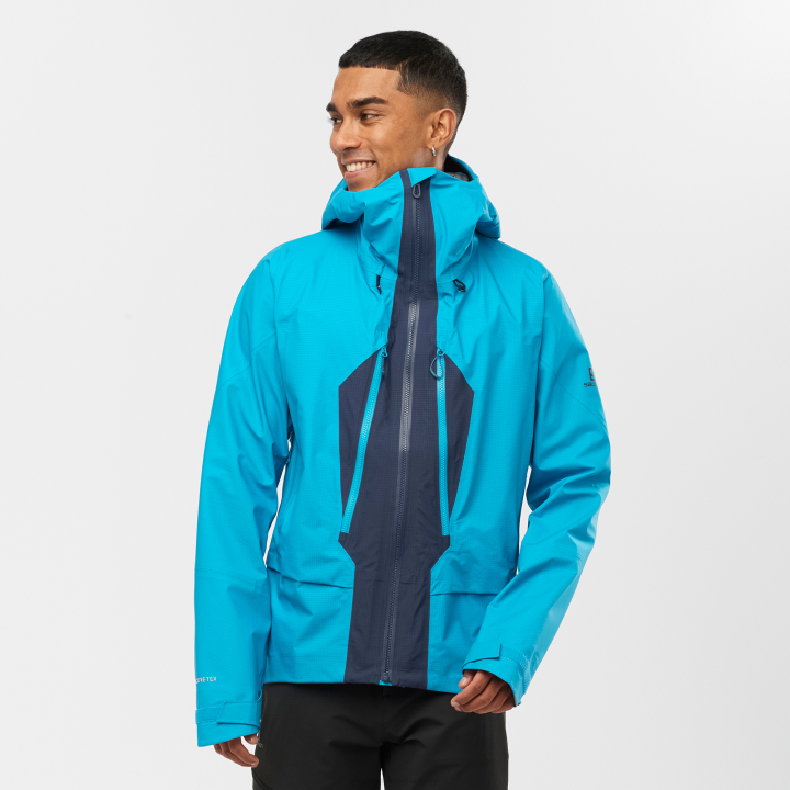 T884893 Salomon korallzátony-éjszakai égbolt férfi shell kabát outpeak gore-tex 3l barrier reef-night sky