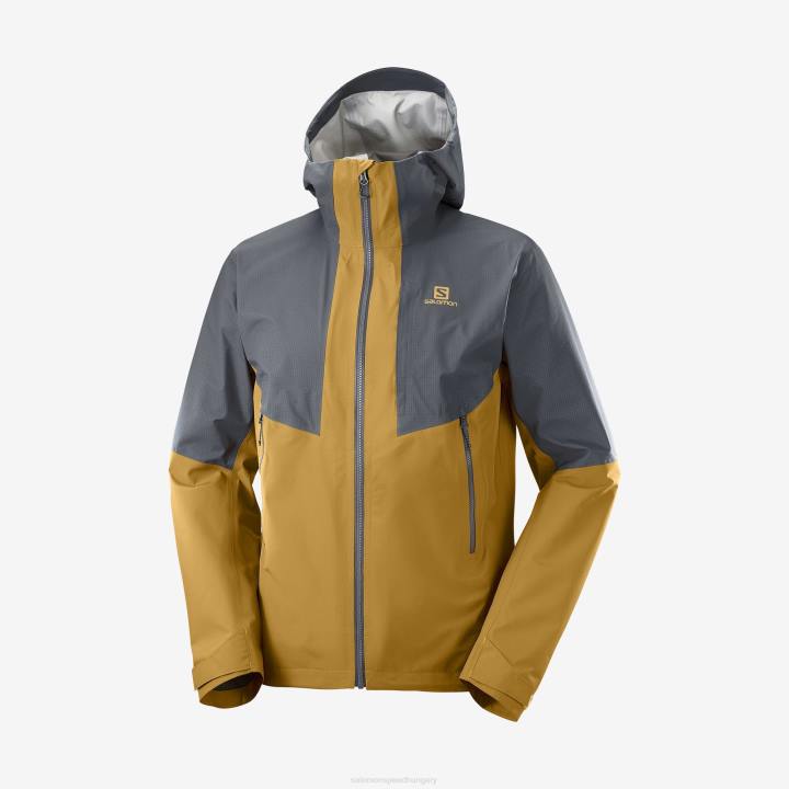 T884896 Salomon ében-bronzbarna férfi kagylódzseki körvonalú gore-tex hibrid ébenfa-bronz barna