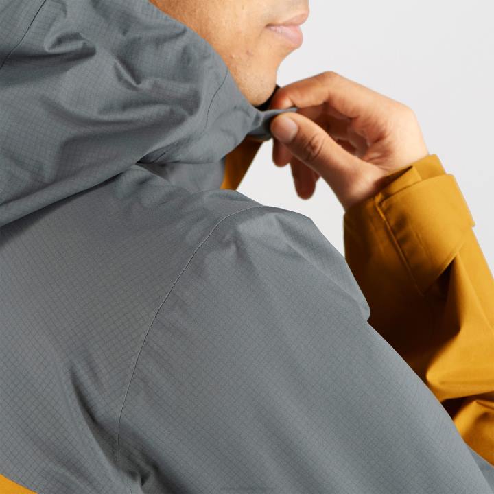 T884896 Salomon ében-bronzbarna férfi kagylódzseki körvonalú gore-tex hibrid ébenfa-bronz barna