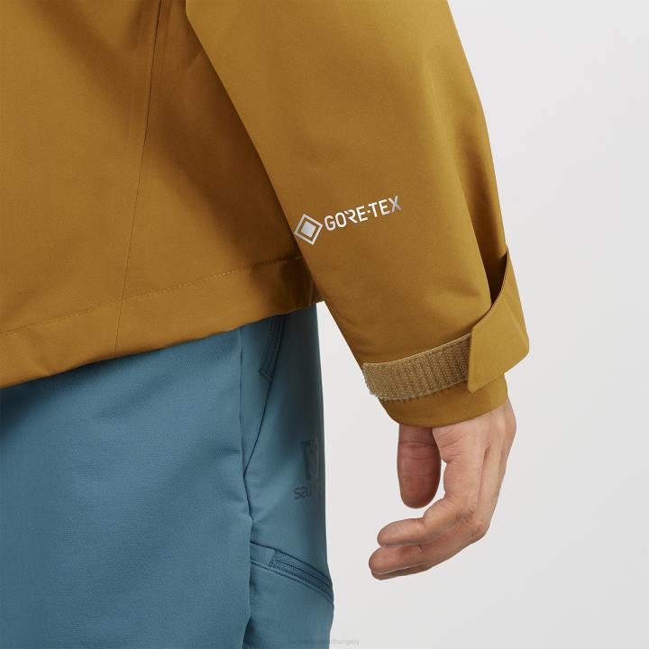 T884896 Salomon ében-bronzbarna férfi kagylódzseki körvonalú gore-tex hibrid ébenfa-bronz barna
