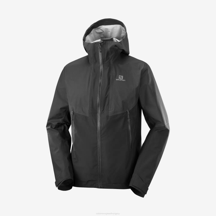 T884897 Salomon fekete férfi shell kabát körvonalú gore-tex hibrid fekete