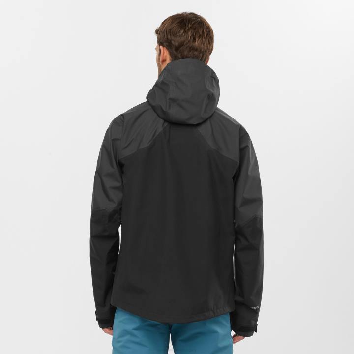 T884897 Salomon fekete férfi shell kabát körvonalú gore-tex hibrid fekete