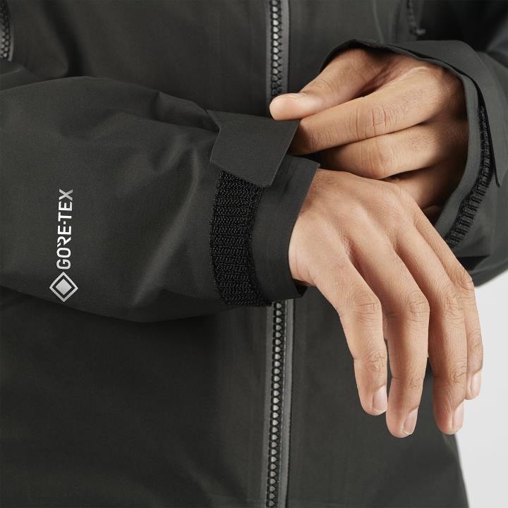 T884897 Salomon fekete férfi shell kabát körvonalú gore-tex hibrid fekete