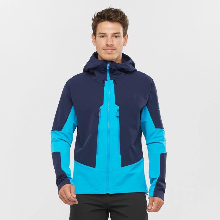 T884920 Salomon éjszakai égbolt-korallzátony férfi teljes cipzáras középső kabát outpeak softshell éjszakai égbolt-korallzátony