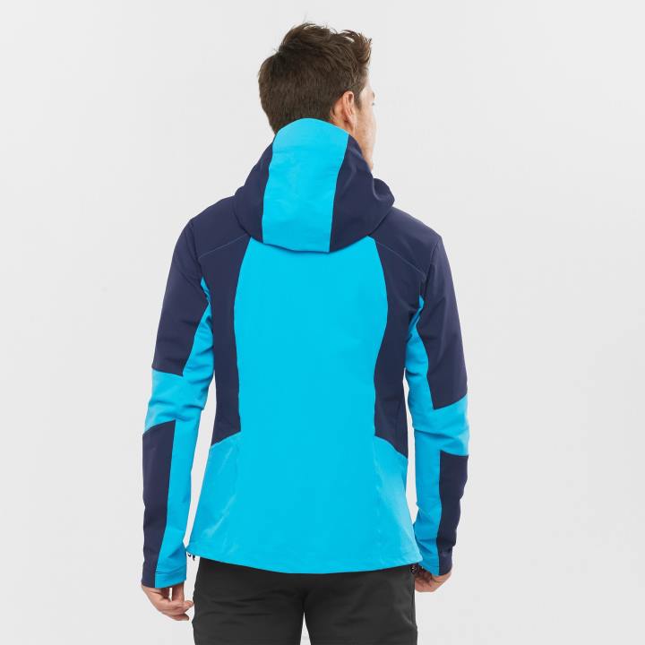 T884920 Salomon éjszakai égbolt-korallzátony férfi teljes cipzáras középső kabát outpeak softshell éjszakai égbolt-korallzátony