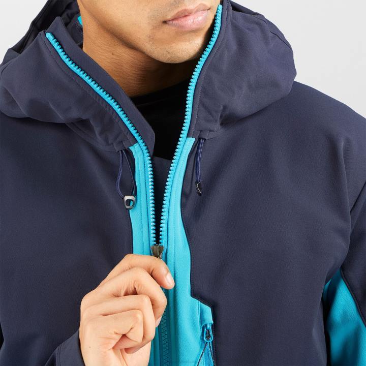 T884920 Salomon éjszakai égbolt-korallzátony férfi teljes cipzáras középső kabát outpeak softshell éjszakai égbolt-korallzátony