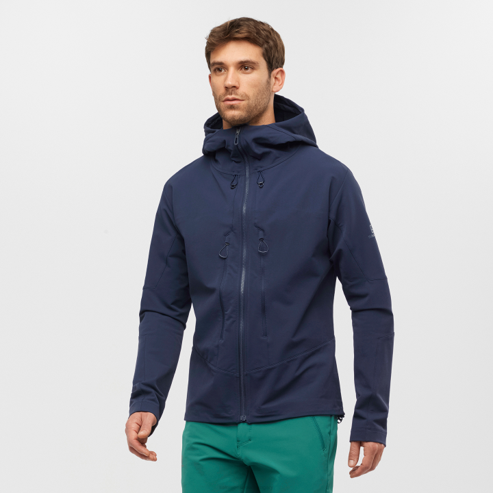 T884921 Salomon éjszakai égbolt férfi teljes cipzáras midlayer kabát outpeak softshell éjszakai égbolt