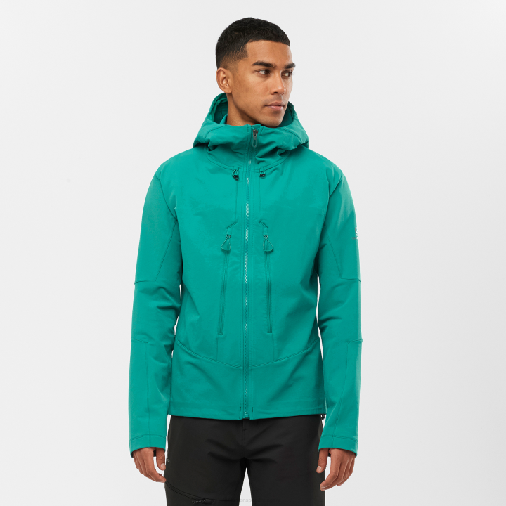 T884922 Salomon békés férfi teljes cipzáras középrétegű kabát outpeak softshell pacific