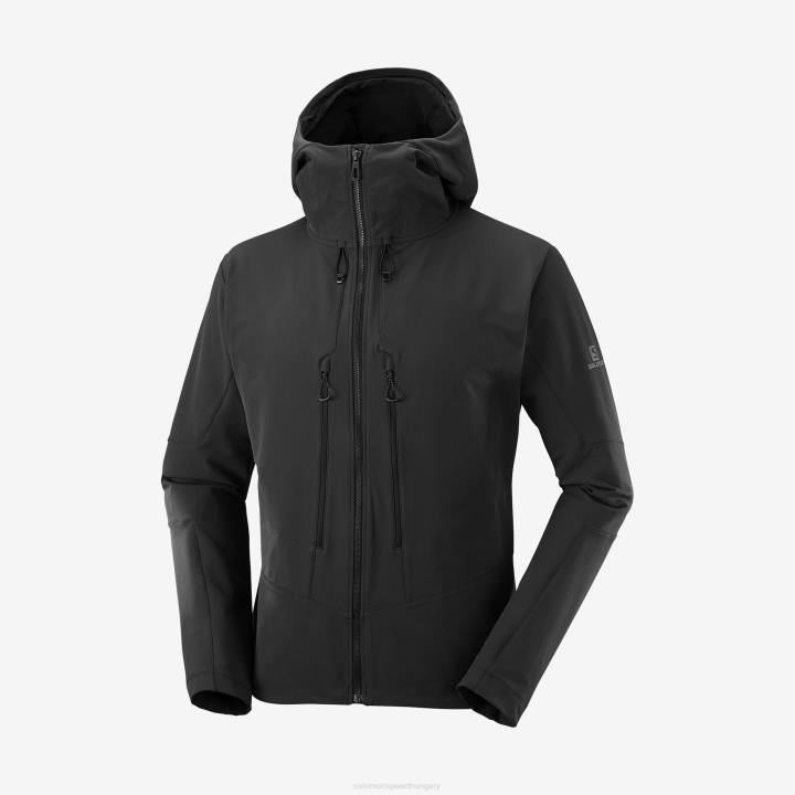 T884923 Salomon fekete férfi teljes cipzáras midlayer kabát outpeak softshell fekete