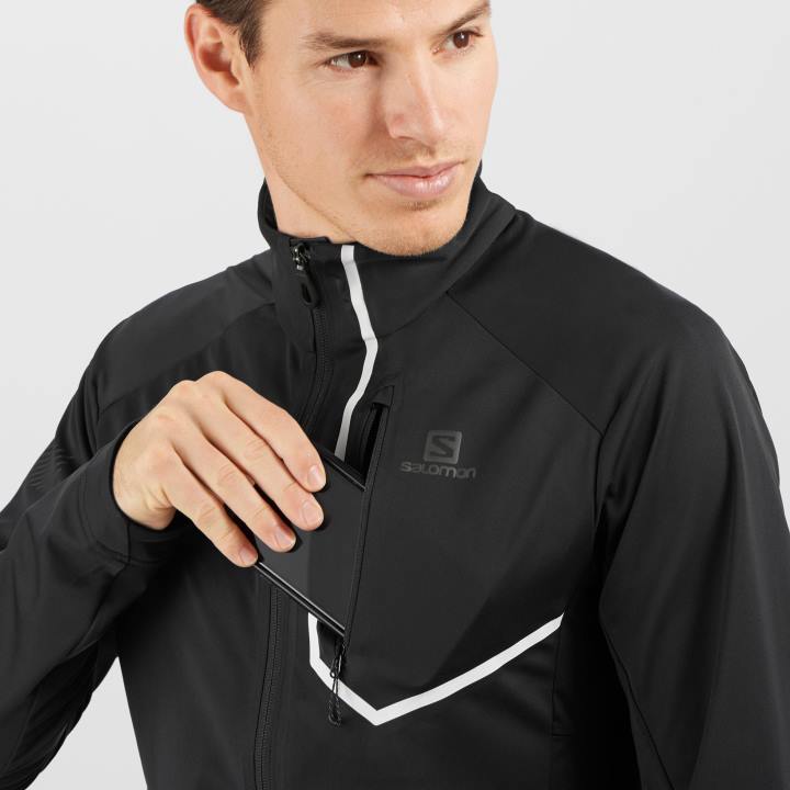 T884924 Salomon fekete férfi shell kabát gore-tex infinium windstopper profi fekete