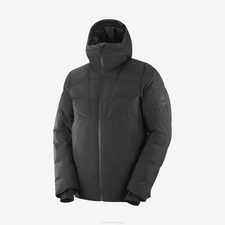 T884934 Salomon fekete-hanga férfi hőszigetelt kapucnis kabát snowshelter fekete-hanga