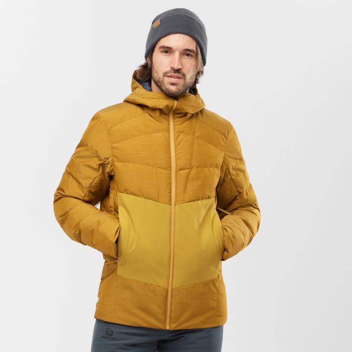 T884935 Salomon bronz barna-kömény-hanga férfi hőszigetelt kapucnis kabát snowshelter bronz barna-kömény-hanga