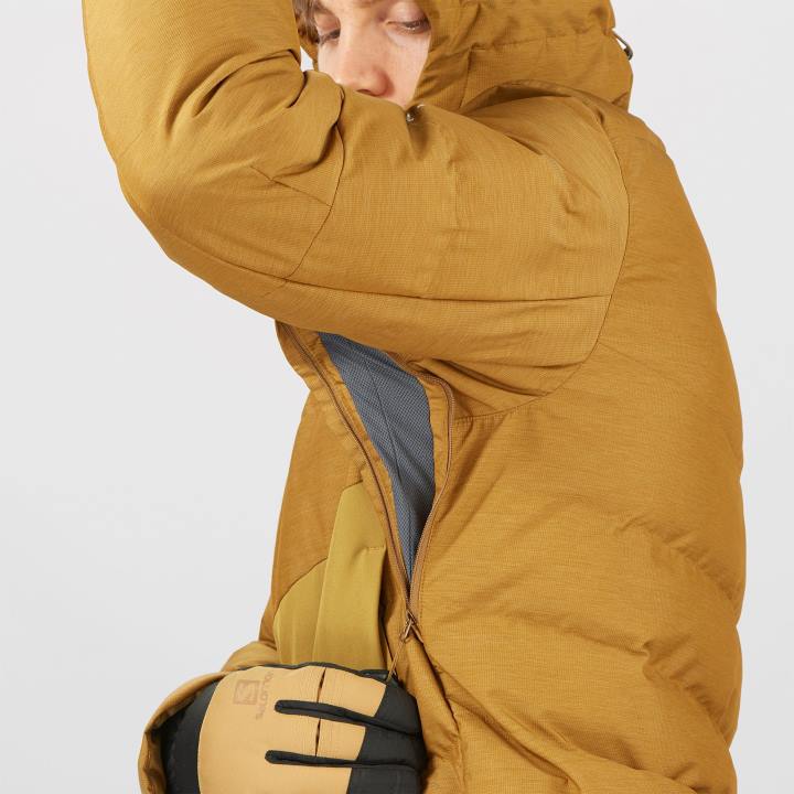 T884935 Salomon bronz barna-kömény-hanga férfi hőszigetelt kapucnis kabát snowshelter bronz barna-kömény-hanga