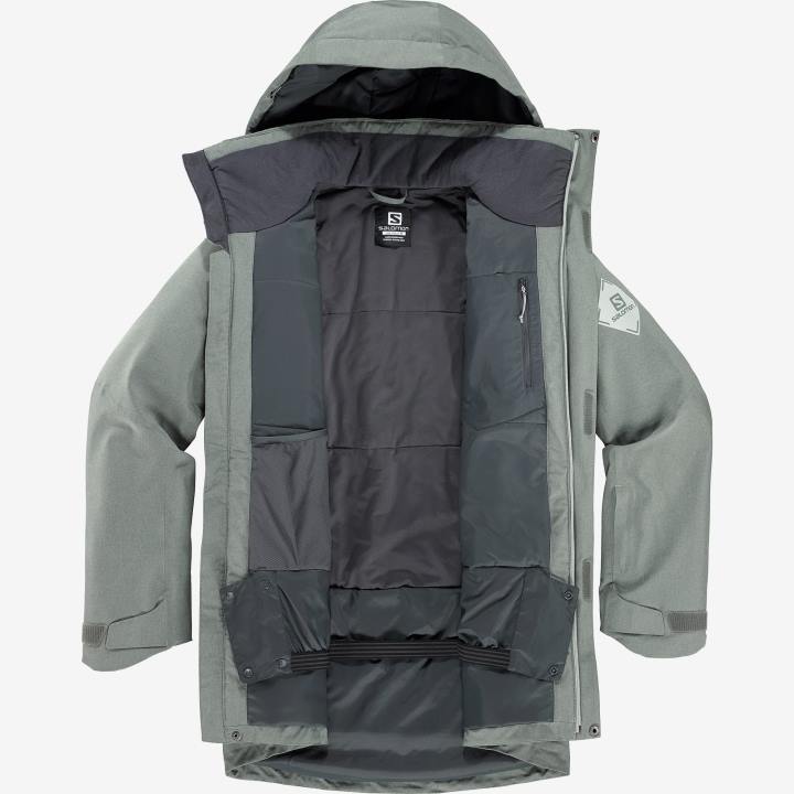 T884943 Salomon sedona zsálya-hanga férfi hőszigetelt kapucnis kabát stance cargo sedona sage-heather