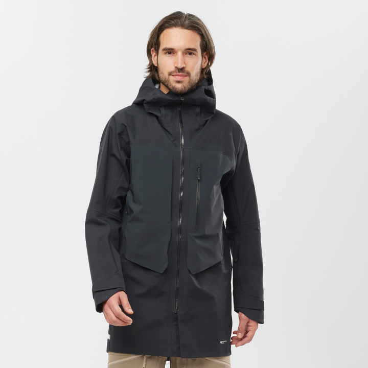 T884947 Salomon fekete férfi shell kabát stance 3l hosszú fekete