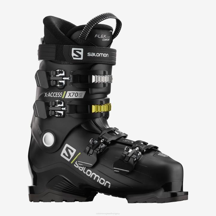 T8841187 Salomon fekete-sav zöld-ezüst férfi on-piste csizma x hozzáférés x70 széles fekete-sav zöld-ezüst