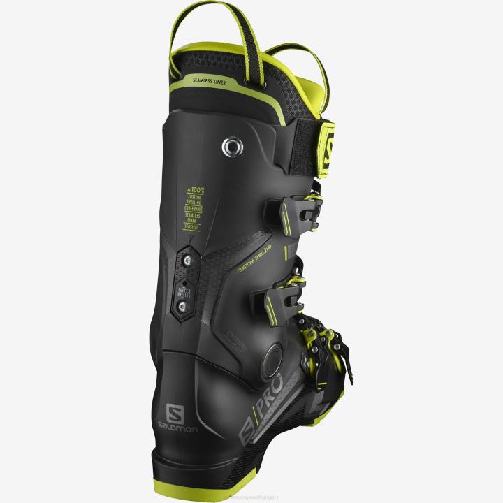 T8842166 Salomon fekete-sav zöld-sötét ezüst férfi on-piste csizma s/pro 110 fekete-sav zöld-sötét ezüst