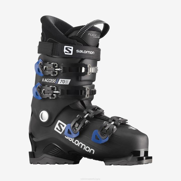 T8842169 Salomon fekete-faj kék-fehér férfi on-piste csizma x access 70 széles fekete-faj kék-fehér