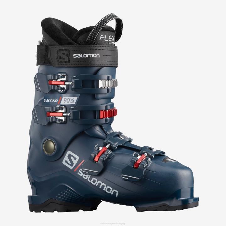 T8842171 Salomon benzin kék-piros férfi on-piste bakancs x access 90 széles benzines kék-piros