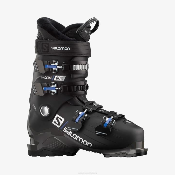 T884494 Salomon fekete-fehér x access 80 széles férfi sícipő fekete