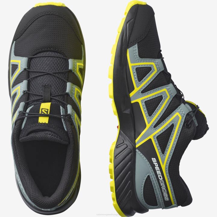T8842985 Salomon fekete/ligetszépe speedcross cipő junior fekete ligetszépe
