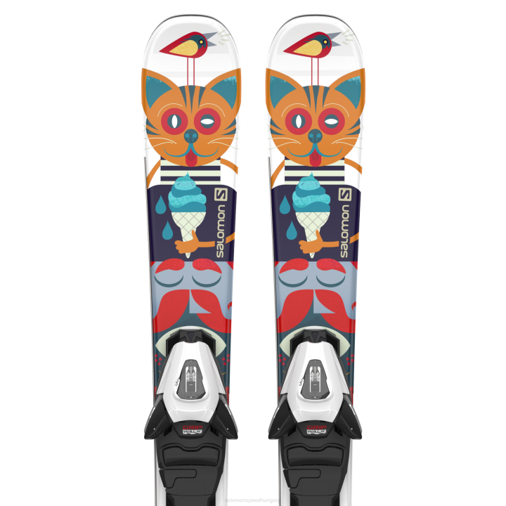 T8841997 Salomon fehér-többszínű junior-gyerek pályás sícsomag t1 xs (és c5) fehér-multicolor