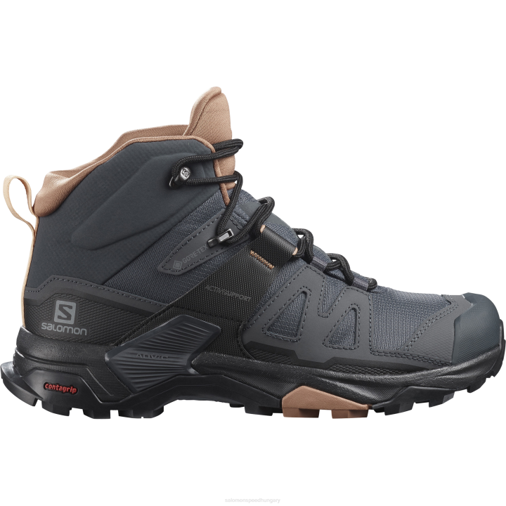T8841516 Salomon ébenfa-mokkás hab-mandulás krém női túrabakancs x ultra 4 mid gore-tex ébenfa-mokkás mousse-mandulakrém