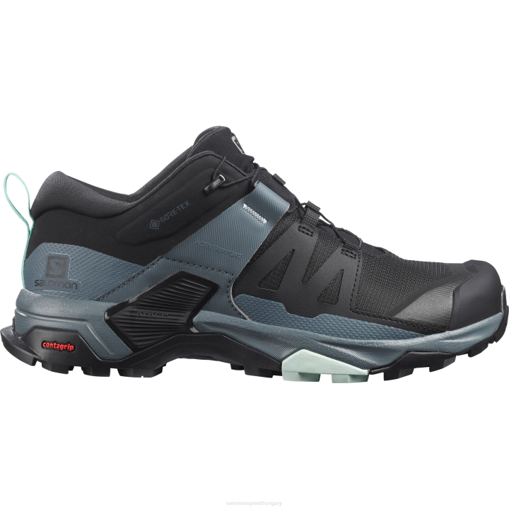 T8841528 Salomon fekete-viharos időjárás-opálkék női túracipő x ultra 4 gore-tex fekete-viharos időjárás-opálkék